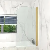 OEM Duschwand für Badewanne, 80x140 cm, Gold, 5 mm Glas