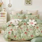 OEM Bettwäsche-Set 135x200 cm, 100% Baumwolle, grün, Wendebezug
