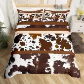 OEM Bettwäsche-Set Kingsize Kuhfell-Print 230x220 cm 3-teilig