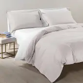 OEM Bettwäscheset King-Size, 4-teilig, Beige, 100% Baumwolle, 400 Fäden
