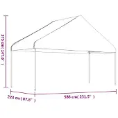 vidaXL Pavillon mit Dach Weiß 11,15x5,88x3,75 m Polyethylen