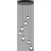 Pure LED-Hängelampe Popup, grau/rauchgrau, Ø 40 cm, 7-flg.