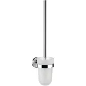 Emco polo Toilettenbürstengarnitur, satiniertes Kristallglas, Stiel, chrom, 071500100