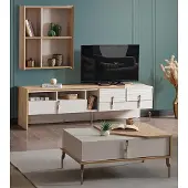 AEA TV-Board, Wandregal und Couchtisch für stilvolles Wohnzimmer