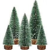 Merkloos Set mit 5 Miniatur-Weihnachtsbäumen zur Dekoration