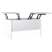 Merkloos Verstellbarer Couchtisch, Hochglanzweiß, 80x50x42,5 cm