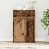 Merkloos Antiker Holz-Sideboard mit 2 Türen und Schubladen