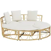 vidaXL Outdoor-Loungebett ohne Dach Poly Rattan
