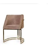 AEA r Beiger Edelstahlstuhl Esszimmer Möbel Armlehnen Einsitzer
