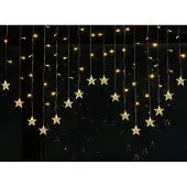 Dripio Lichtvorhang mit Sternen, 2x1 m, 104 LEDs, warmweiß, USB