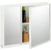 OEM Spiegelschrank 2 Türen, 50x65x15,5 cm, Weiß, MDF