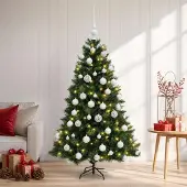 Syfax Künstlicher Weihnachtsbaum mit Weihnachtskugel 150 cm 150 LEDs
