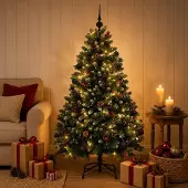 Syfax Künstlicher Weihnachtsbaum Grün mit Weihnachtskugel 180 cm