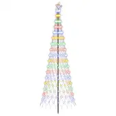 Syfax LED-Weihnachtsbaum 300 cm 350 LEDs Mehrfarbig Eisen Schwarz