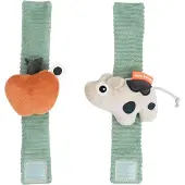 Done by Deer Handgelenksrassel 2er-Pack, Dotti Green, Babyspielzeug