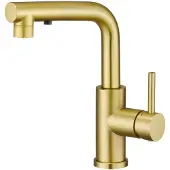 Crea Küchenarmatur ausziehbar mit 3 Funktionen Brause, gebürstetes Gold, Edelstahl 304
