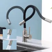 Sonstiges Küchenarmatur flexibel 360° Schwarz Edelstahl, 2 Strahlarten, Wasserspar-Aerator