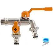 Sonstiges Garten Wasserhahn Messing Doppel Auslass 1/2 Zoll Rost- und Frostschutz
