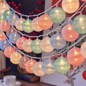 Dripio LED-Lichterkette mit Baumwollkugeln, 3 m, 20 LEDs, batteriebetrieben