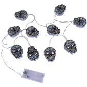 Dripio Lichtkette mit 10 LEDs, Schädel-Design, 1,5 m, Kunststoff, batteriebetrieben