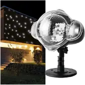 Dripio LED-Schneefall-Projektor, fliegender Schnee, IP44, 3 m Kabel, schwarz