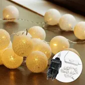 Dripio Lichterkette mit 20 LED-Kugeln, 6 m, warmweiß, Baumwolle