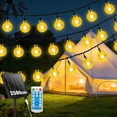 Dripio Solar-Lichterkette 11 m, 60 LEDs, warmweiß, wasserdicht, 8 Modi