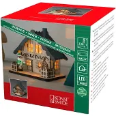 Dripio LED-Holz-Silhouette Haus, 2 warmweiße Dioden, batteriebetrieben