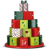 OEM Adventskalender 2025, 25 Schubladen, Holz-Adventsbaum, DIY, mehrfarbig