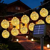 Dripio LED-Lichterkette 50 Kugeln, 7,5 m, warmweiß, IP65, 8 Modi