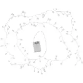 OEM LED-Lichtschnur, 100 warmweiße LEDs, Batteriebetrieb, Timer