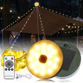 Dripio 12m Camping-Lichterkette, 150 LEDs, Solar+USB, 3600mAh, IP44, 8 Modi