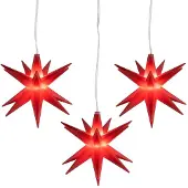 Dripio LED-Ster 3er-Set, Ø 10 cm, Timer, warmweiß, batteriebetrieben