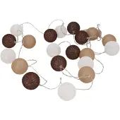 Dripio Lichterkette mit 20 Stoffbällen, 3,5 m, Schokoladenbraun, LED