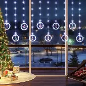 Dripio LED-Lichterkette 3 m, 120 LEDs, Schneeflocken, kaltweiß, USB, Fernbedienung