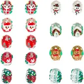 OEM Weihnachts-Lampwork-Perlen, 18 St., 9 Designs, handbemalt, rund