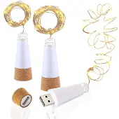 Dripio LED-Korken-Lichterkette, USB, 1,9 m, 20 LEDs, warmweiß, 3 Stück