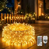 Dripio 50 m Lichterkette, 300 warmweiße LEDs, Fernbedienung, Timer, IP44