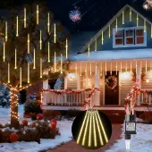 Dripio LED-Meteorregen-Lichtkette, IP44, 20 warmweiße LEDs, 12,6 m