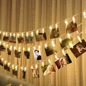 Dripio LED-Foto-Clip-Lichterkette 3 m, 30 warmweiße LEDs, Wanddeko