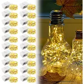 Dripio LED-Lichterkette, 20 Stück, 2 m, batteriebetrieben, warmweiß, IP65