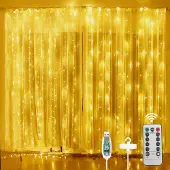 Dripio LED-Vorhangbeleuchtung 3x3 m, 300 LEDs, USB, 8 Modi, Warmweiß