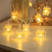 Dripio Lichterkette mit 10 Bierglas-LEDs, 1,5 m, batteriebetrieben
