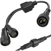 OEM Lichtsnoerconnector IP65 Y-Verteiler 2-Wege für Außen