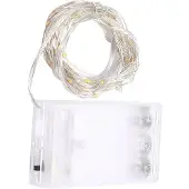 Dripio LED-Lichtschnur 5 m, warmweiß, batteriebetrieben, PVC/Kupfer