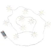 Dripio 3D-LED-Sterrenlichtkette, 10 Sterne, Ø 7 cm, warmweiß, Timer
