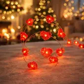Dripio LED-Lichterkette mit Herzen, 1,5 m, 20 LEDs, batteriebetrieben