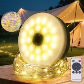 Dripio LED-Campinglichterkette 10 m, aufrollbar, 8 Modi, warmweiß