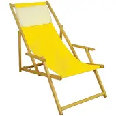 Erst-Holz Liegestuhl Deckchair gelb klappbare Sonnenliege Gartenliege Strandstuhl Gartenmöbel 10-302 N KH
