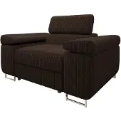 Mirjan 24 Sessel Torezio Cord, Polstersessel mit Einstellbare Kopfstützen, Wohnzimmer, 134x102x70-90 cm (Farbe: Poso 06)